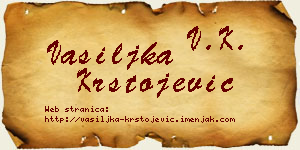 Vasiljka Krstojević vizit kartica